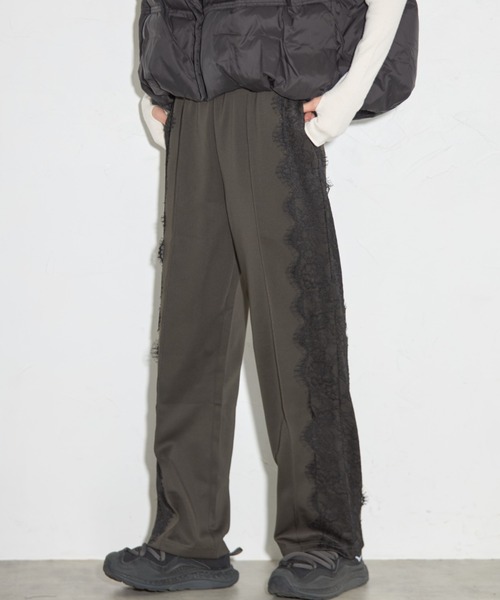 【セール】レースライントラックパンツ（スラックス）｜leimn（レイムン）