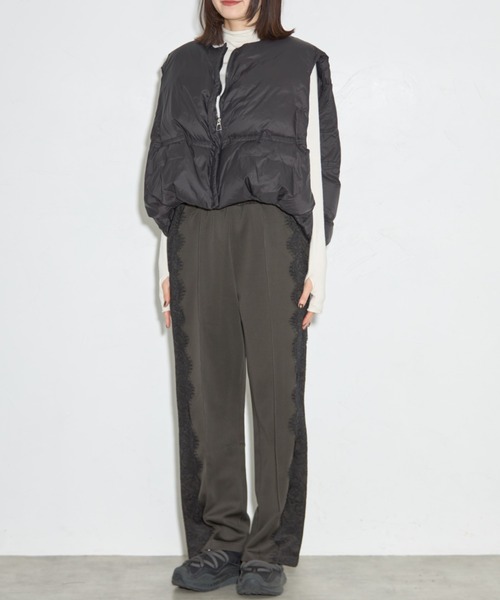 【セール】レースライントラックパンツ（スラックス）｜leimn（レイムン）