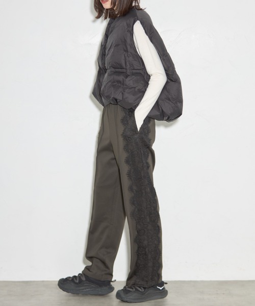 【セール】レースライントラックパンツ（スラックス）｜leimn（レイムン）