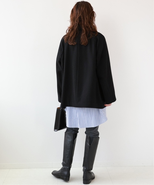 JOURNAL STANDARD relume（ジャーナルスタンダード　レリューム）の「《追加4》尾州ウールショートPコート（ピーコート・レディース・チャコールグレー/ブラック・38/36）」の6枚目の写真