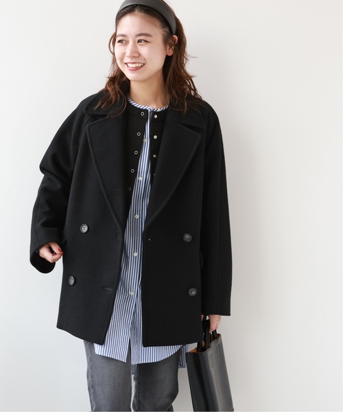 JOURNAL STANDARD relume（ジャーナルスタンダード　レリューム）の「《追加4》尾州ウールショートPコート（ピーコート・レディース・チャコールグレー/ブラック・38/36）」の7枚目の写真