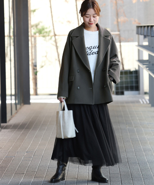 JOURNAL STANDARD relume（ジャーナルスタンダード　レリューム）の「《追加4》尾州ウールショートPコート（ピーコート・レディース・チャコールグレー/ブラック・38/36）」の10枚目の写真