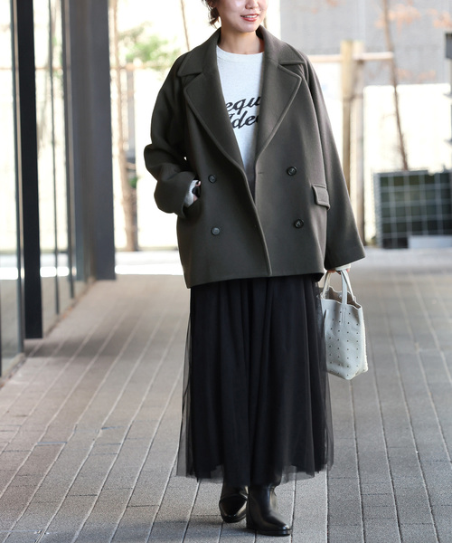 JOURNAL STANDARD relume（ジャーナルスタンダード　レリューム）の「《追加4》尾州ウールショートPコート（ピーコート・レディース・チャコールグレー/ブラック・38/36）」の11枚目の写真