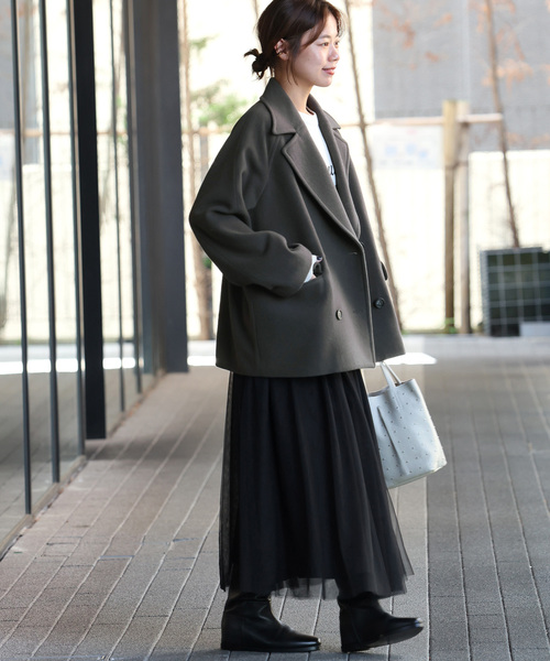 JOURNAL STANDARD relume（ジャーナルスタンダード　レリューム）の「《追加4》尾州ウールショートPコート（ピーコート・レディース・チャコールグレー/ブラック・38/36）」の13枚目の写真