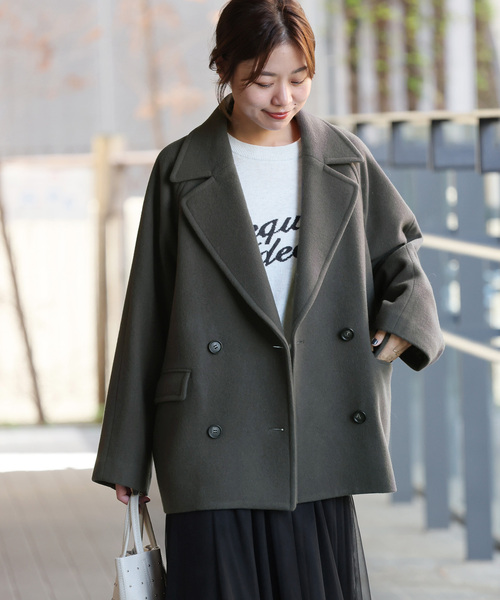 JOURNAL STANDARD relume（ジャーナルスタンダード　レリューム）の「《追加4》尾州ウールショートPコート（ピーコート・レディース・チャコールグレー/ブラック・38/36）」の15枚目の写真