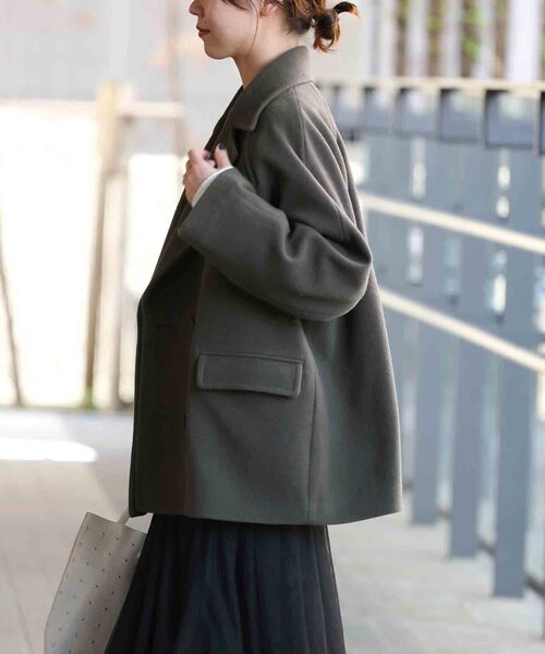 JOURNAL STANDARD relume（ジャーナルスタンダード　レリューム）の「《追加4》尾州ウールショートPコート（ピーコート・レディース・チャコールグレー/ブラック・38/36）」の16枚目の写真