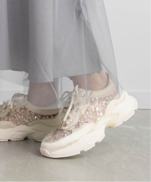 RANDA（ランダ）の「【Flower Collection】2WAY フラワーデザインシアースニーカー（スニーカー・レディース・ピンク/アイボリー・M/S/L/LL）」の6枚目の写真
