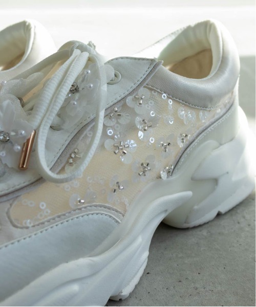 RANDA（ランダ）の「【Flower Collection】2WAY フラワーデザインシアースニーカー（スニーカー・レディース・ピンク/アイボリー・M/S/L/LL）」の13枚目の写真