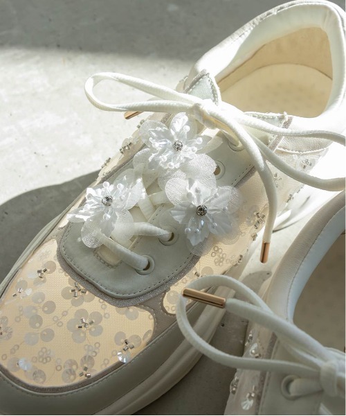 RANDA（ランダ）の「【Flower Collection】2WAY フラワーデザインシアースニーカー（スニーカー・レディース・ピンク/アイボリー・M/S/L/LL）」の14枚目の写真