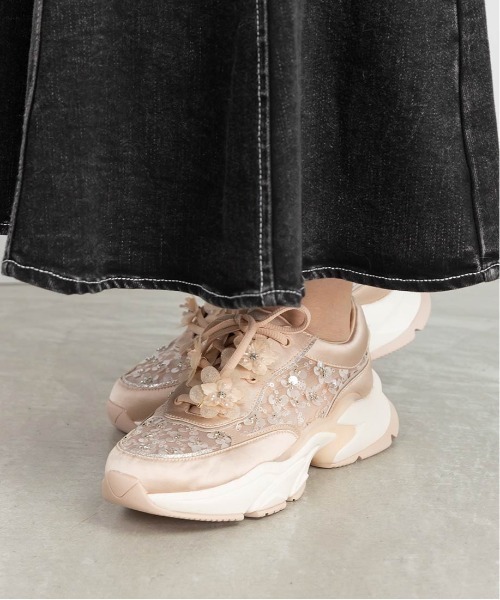 RANDA（ランダ）の「【Flower Collection】2WAY フラワーデザインシアースニーカー（スニーカー・レディース・ピンク/アイボリー・M/S/L/LL）」の15枚目の写真