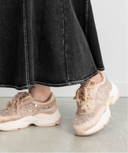 RANDA（ランダ）の「【Flower Collection】2WAY フラワーデザインシアースニーカー（スニーカー・レディース・ピンク/アイボリー・M/S/L/LL）」の17枚目の写真