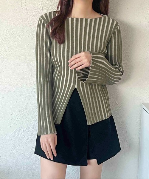 apres jour clair(アプレジュールクレア)の「【apres jour clair】リブデザインニット【ZOZOTOWN限定アイテム】(ニット/セーター・レディース・グリーン系その他/オレンジ系その他/アイボリー・フリー/X-LARGE)」の13枚目の写真