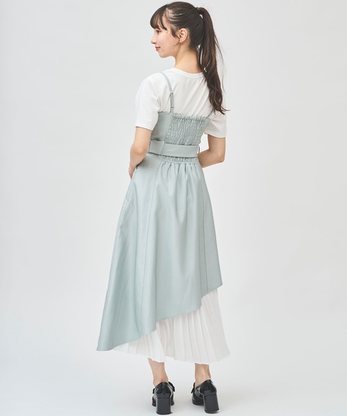31 Sons de mode（トランテアン　ソン　ドゥ　モード）の「裾プリーツレディラインジャンスカ（ジャンパースカート・レディース・ブルー/インディゴブルー/ライトグリーン・38/36）」の19枚目の写真