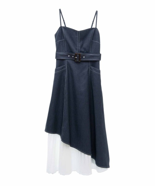 31 Sons de mode（トランテアン　ソン　ドゥ　モード）の「裾プリーツレディラインジャンスカ（ジャンパースカート・レディース・ブルー/インディゴブルー/ライトグリーン・38/36）」の16枚目の写真