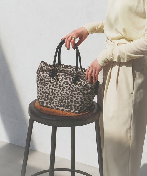 美品】【7】伊太利屋 マスクラット レオパード ジャケット ビジュー