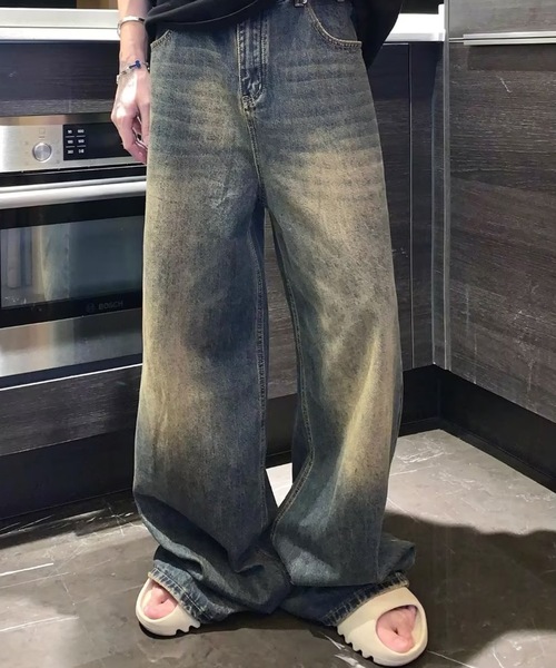 B.R.U(ブル)の「ヴィンテージライクワンウォッシュデニムパンツ(デニムパンツ・メンズ・ブルー/インディゴブルー・FREE)」の1枚目の写真