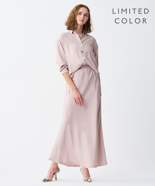 uncrave(アンクレイヴ)の「フィブリルシャンブレー フレアスカート(スカート・レディース・ダークブラウン系/ベージュ系/ピンク系/グレー系/ブラック系/ネイビー系・2/1)」の6枚目の写真