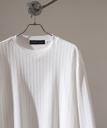 Striped jacquard long sleeve T-shirt / ストライプジャカード長袖Tシャツ unisex