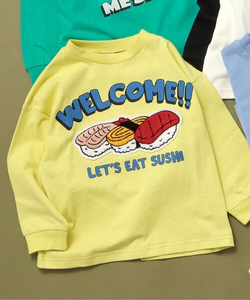 BREEZE（ブリーズ）の「【リンク/ジュニア対応】ユニークサガラワッペンロンT（Tシャツ/カットソー・キッズ・グリーン/チャコール/ラベンダー/イエロー/オフホワイト/ブラック/サックスブルー・80/90/100/110/120/130/140）」の7枚目の写真