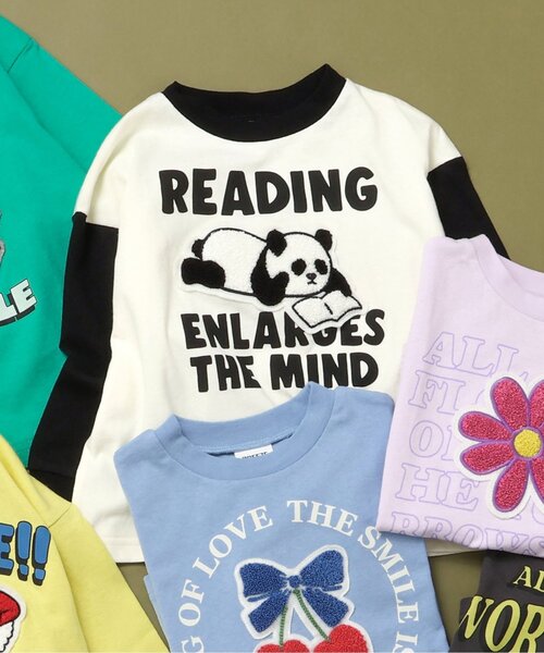 BREEZE（ブリーズ）の「【リンク/ジュニア対応】ユニークサガラワッペンロンT（Tシャツ/カットソー・キッズ・グリーン/チャコール/ラベンダー/イエロー/オフホワイト/ブラック/サックスブルー・80/90/100/110/120/130/140）」の3枚目の写真