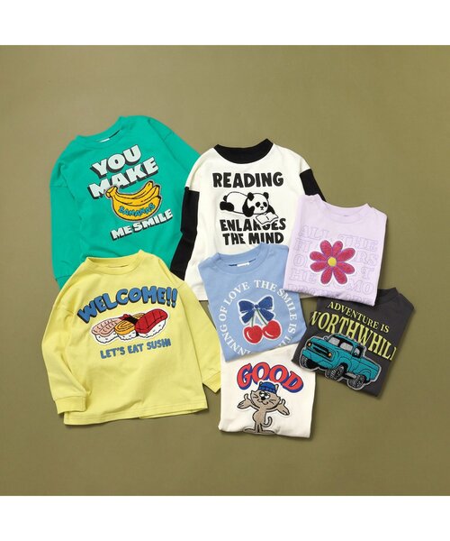 BREEZE（ブリーズ）の「【リンク/ジュニア対応】ユニークサガラワッペンロンT（Tシャツ/カットソー・キッズ・グリーン/チャコール/ラベンダー/イエロー/オフホワイト/ブラック/サックスブルー・80/90/100/110/120/130/140）」の13枚目の写真