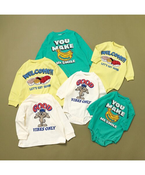 BREEZE（ブリーズ）の「【リンク/ジュニア対応】ユニークサガラワッペンロンT（Tシャツ/カットソー・キッズ・グリーン/チャコール/ラベンダー/イエロー/オフホワイト/ブラック/サックスブルー・80/90/100/110/120/130/140）」の15枚目の写真