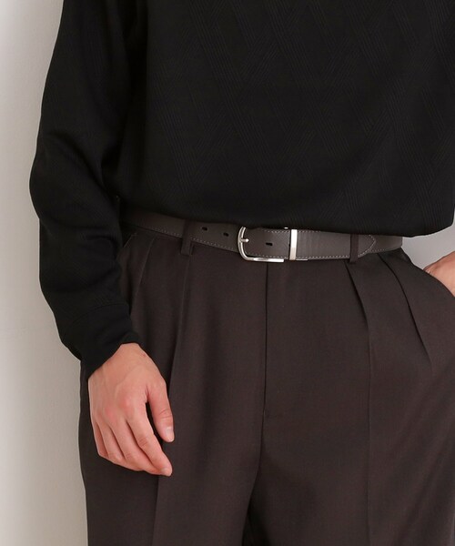 THE SHOP TK (ザ ショップ ティーケー )の「◆リバーシブルラインベルト ON/OFF対応(ベルト・メンズ・チャコール/ブラック系4/ダークブラウン系4・00)」の4枚目の写真
