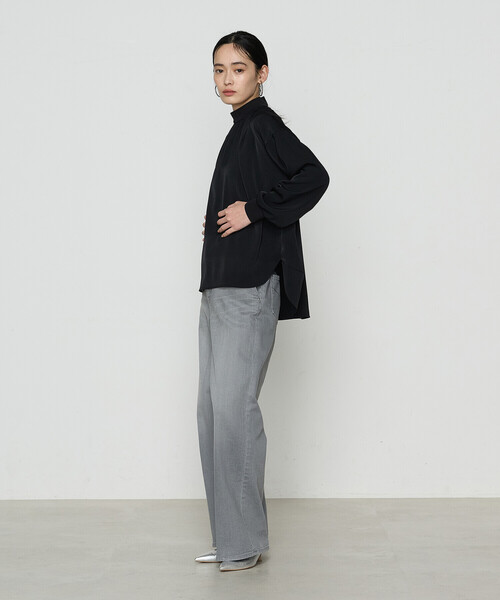 K.T KIYOKO TAKASE(キヨコタカセ)の「起毛ストレッチサテン リブギャザープルオーバー(Tシャツ/カットソー・レディース・ホワイト/ブラック/ライトグレー/サックスブルー・9号)」の16枚目の写真