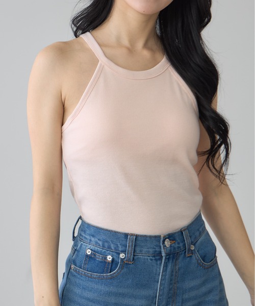 ❗️最終値下げ❗️CLANE ベージュ ホルターネック タンクトップ HALTER NECK CUP IN RIB TOPS｜TOPS(トップス)｜CLANE OFFICIAL