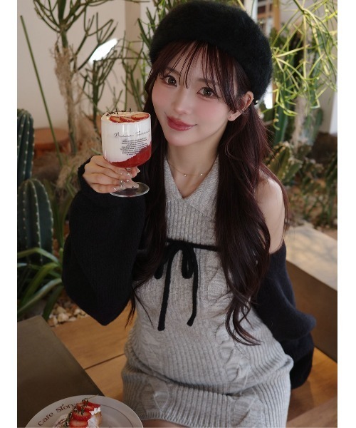 ショートボレロニットミニワンピース（ワンピース）｜Darich