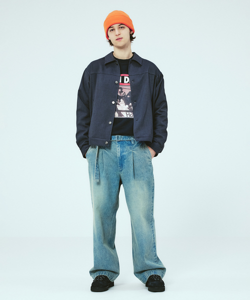 JOURNAL STANDARD relume（ジャーナルスタンダード　レリューム）の「サイドメランジ コンフォートトラッカージャケット（セットアップ着用可）（その他アウター・メンズ・ブラック系その他/ライトグレー/タン・MEDIUM/LARGE）」の2枚目の写真