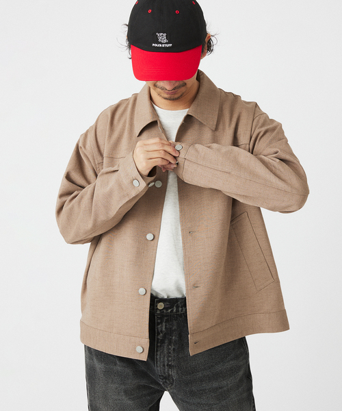 JOURNAL STANDARD relume（ジャーナルスタンダード　レリューム）の「サイドメランジ コンフォートトラッカージャケット（セットアップ着用可）（その他アウター・メンズ・ブラック系その他/ライトグレー/タン・MEDIUM/LARGE）」の10枚目の写真