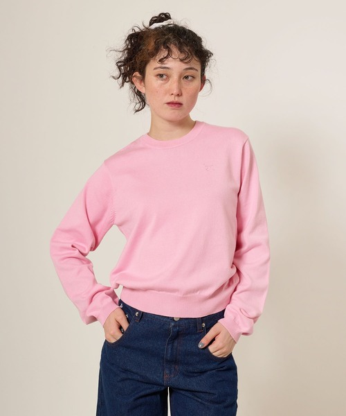 TINA：JOJUN（ティーナジョジュン）の「刺繍入り カラーニットプルオーバー TINA：JOJUN（ニット/セーター・レディース・ライトグレー/ネイビー/ピンク・M）」の7枚目の写真