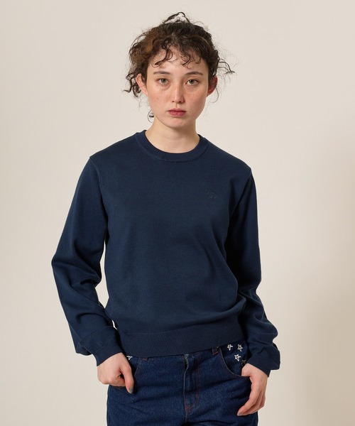 TINA：JOJUN（ティーナジョジュン）の「刺繍入り カラーニットプルオーバー TINA：JOJUN（ニット/セーター・レディース・ライトグレー/ネイビー/ピンク・M）」の14枚目の写真