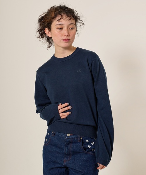 TINA：JOJUN（ティーナジョジュン）の「刺繍入り カラーニットプルオーバー TINA：JOJUN（ニット/セーター・レディース・ライトグレー/ネイビー/ピンク・M）」の15枚目の写真