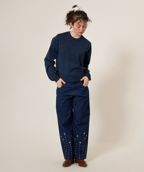 TINA：JOJUN（ティーナジョジュン）の「刺繍入り カラーニットプルオーバー TINA：JOJUN（ニット/セーター・レディース・ライトグレー/ネイビー/ピンク・M）」の17枚目の写真