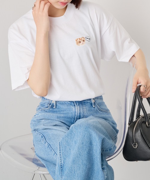 Cassette Chart(カセットチャート)の「【I'm cat】ワンポイント猫刺繍Tシャツ ネコTシャツ(Tシャツ/カットソー・レディース・ホワイト/ホワイト系その他3/ブラック系1/ブラック系その他4/ホワイト系その他2/ホワイト系その他4/ブラック系その他3/ホワイト系1/ブラック/ブラック系その他2・S/M)」の12枚目の写真