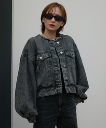 未使用❗️aa. デニム ノーカラージャケット ブラック ノーカラージャケット（デニム）ファッション通販 - ZOZOTOWN