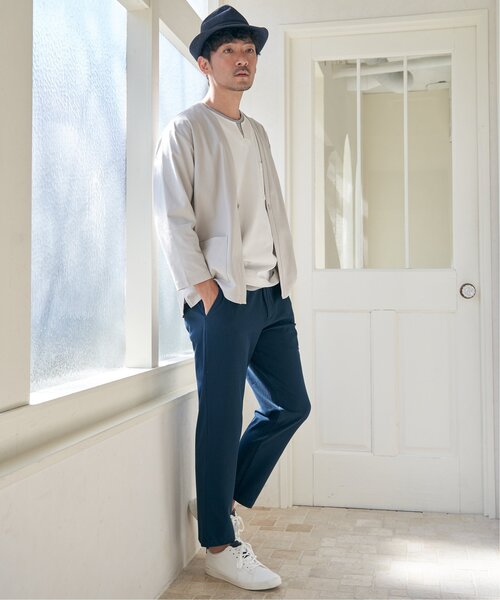 ikka(イッカ)の「【接触冷感/抗菌防臭】GOKU楽セイケツ7分袖キーネックTシャツ(Tシャツ/カットソー・メンズ・グレー/ネイビー/ホワイト・M/L/XL/S)」の8枚目の写真