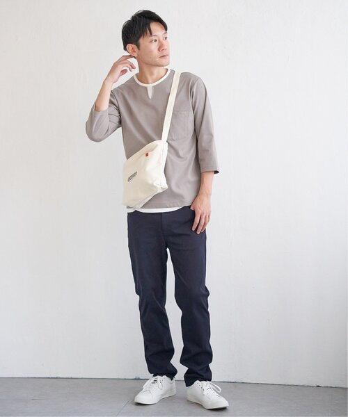 ikka(イッカ)の「【接触冷感/抗菌防臭】GOKU楽セイケツ7分袖キーネックTシャツ(Tシャツ/カットソー・メンズ・グレー/ネイビー/ホワイト・M/L/XL/S)」の13枚目の写真