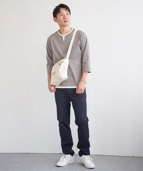 ikka(イッカ)の「【接触冷感/抗菌防臭】GOKU楽セイケツ7分袖キーネックTシャツ(Tシャツ/カットソー・メンズ・グレー/ネイビー/ホワイト・M/L/XL/S)」の14枚目の写真