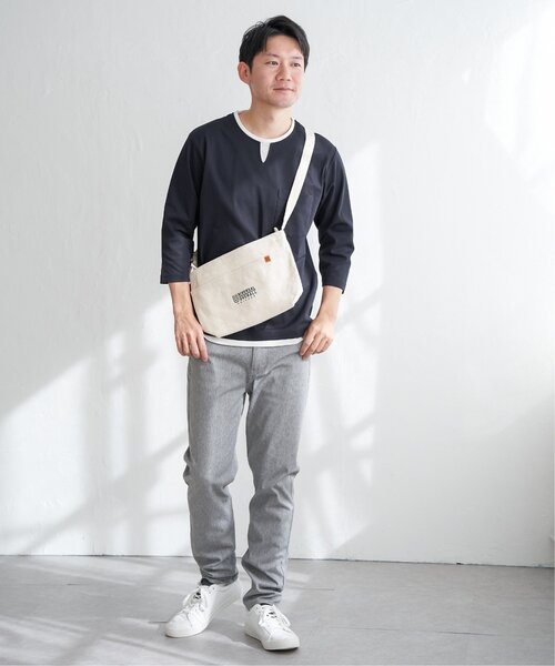 ikka(イッカ)の「【接触冷感/抗菌防臭】GOKU楽セイケツ7分袖キーネックTシャツ(Tシャツ/カットソー・メンズ・グレー/ネイビー/ホワイト・M/L/XL/S)」の15枚目の写真