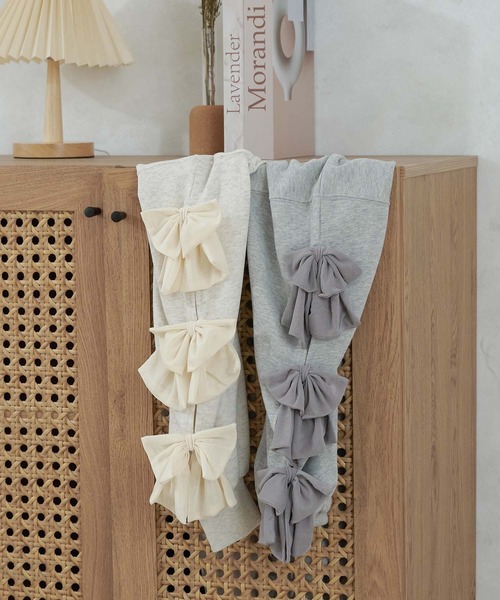 Ambre Neige（アンブルネージュ）の「tulle sleeve ribbon sweat / 袖チュールリボンスウェット（スウェット・レディース・グレー/オートミール・FREE）」の5枚目の写真