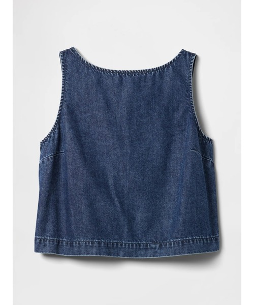 GAP(ギャップ)の「ウルトラソフト デニム クロップド シェルタンクトップ(シャツ/ブラウス・レディース・インディゴブルー・XS/S/XXS/M/L)」の5枚目の写真