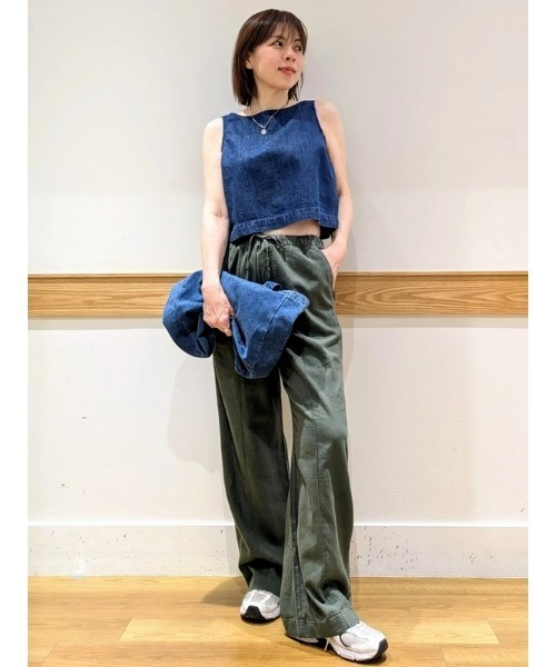 セール】ウルトラソフト デニム クロップド シェルタンクトップ