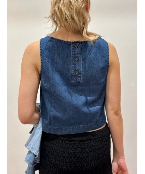 GAP(ギャップ)の「ウルトラソフト デニム クロップド シェルタンクトップ(シャツ/ブラウス・レディース・インディゴブルー・XS/S/XXS/M/L)」の12枚目の写真