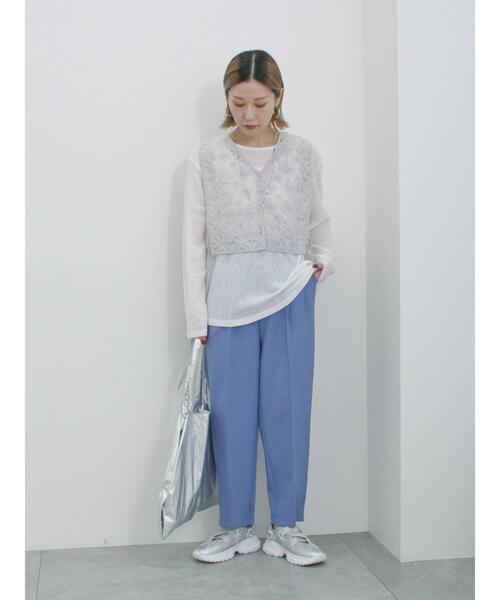 Samansa Mos2 blue（サマンサモスモスブルー）の「【イージーケア・吸水速乾】マルチスタイルテーパードパンツ（その他パンツ・レディース・ネイビー/シルバーグレー/ブルー/グリーン/ブラック/オレンジ/グレー・M/S/L/SS）」の13枚目の写真