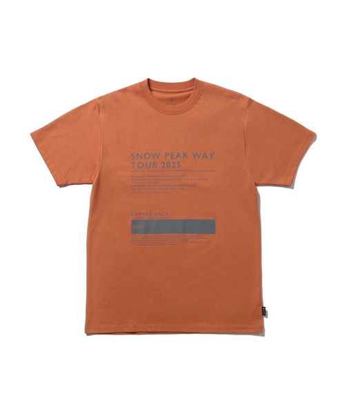 Snow Peak（スノーピーク）の「SPW Tour 2025 T-Shirt（Tシャツ/カットソー・メンズ・オレンジ/ブルー/ホワイト/ブラック・1/XL/L/M/S/XXL）」の9枚目の写真