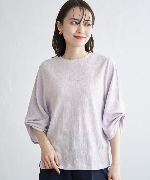 IKKA LOUNGE(イッカラウンジ)の「ジャガードホイップスリーブプルオーバー(Tシャツ/カットソー・レディース・ライトグレー/ネイビー/オフホワイト・L/M/S)」の13枚目の写真