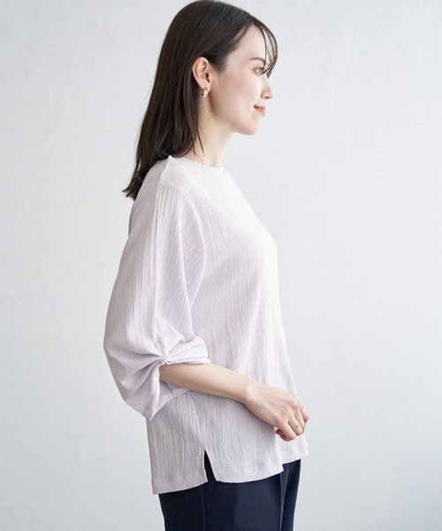 IKKA LOUNGE(イッカラウンジ)の「ジャガードホイップスリーブプルオーバー(Tシャツ/カットソー・レディース・ライトグレー/ネイビー/オフホワイト・L/M/S)」の14枚目の写真